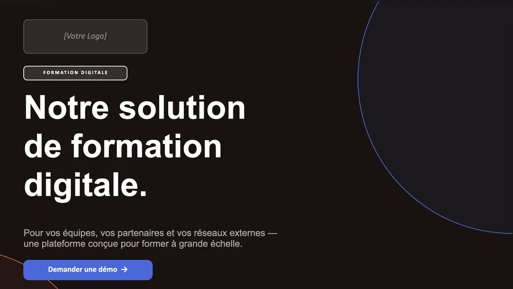 Slide 2 du deck — Notre solution de formation digitale